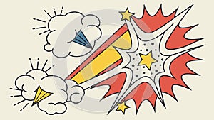 Comic book explosion bubble. Dynamic action and impact art. vector design Generative AI