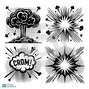 Comic Book Explosion and Burst Effects Set