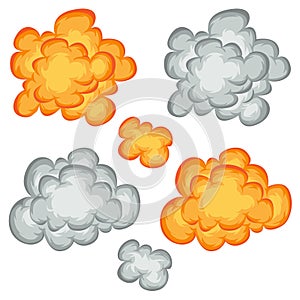 Comic Book Explosion, Clouds And Smoke Set