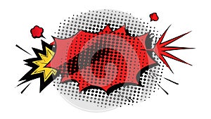 Comic Book Explosion Red Pop Art, vector design Generative AI