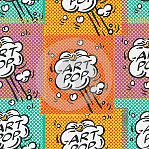 Comic book explosion seamless pattern