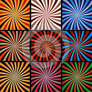 Comic book explosion superhero pop art style colored radial lines background.