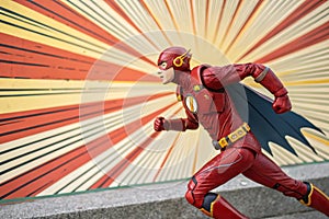 Comic book explosion with superhero pop art style