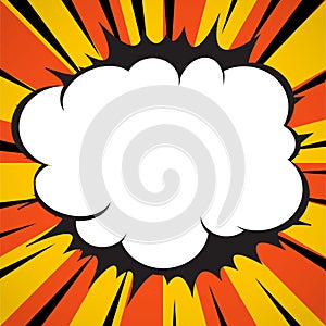 Comic book explosion superhero pop art style radial lines background.