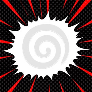 Comic book explosion superhero pop art style radial lines background. Manga or anime speed frame