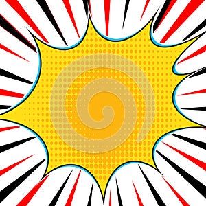 Comic book explosion superhero pop art style radial lines background. Manga or anime speed frame