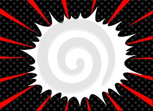 Comic book explosion superhero pop art style radial lines background. Manga or anime speed frame