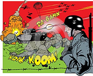 Comic book explosion - war elements