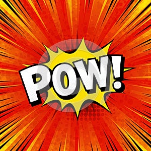 Comic book explosion with the word pow