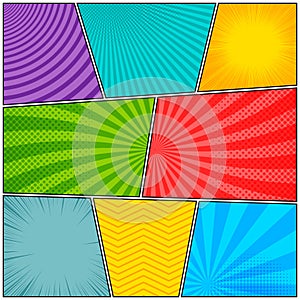 Comic book frames colorful composition