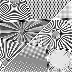 Comic book gray composition