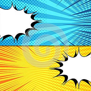 Comic book horizontal banners