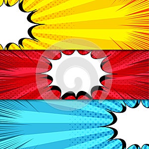 Comic book horizontal banners