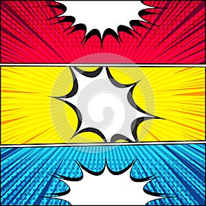 Comic book horizontal banners