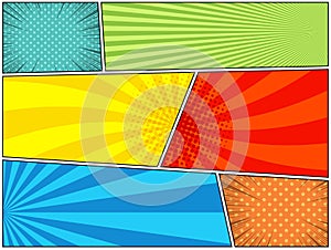 Comic book horizontal bright background