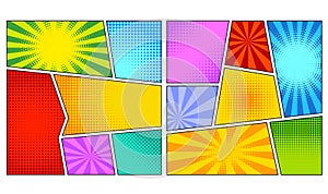 Comic book horizontal bright background