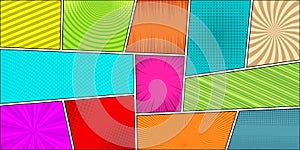 Comic book horizontal bright background