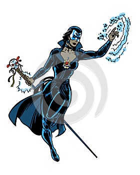 Comic book illustrated voodoo mystic character photo