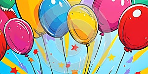 Comic BookInspired Birthday Background with Bold and Fun Elements