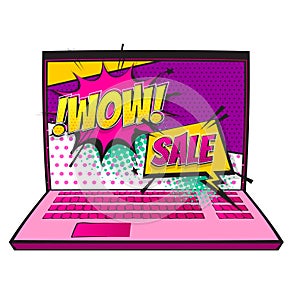 Comic book laptop wow sale discount pop art