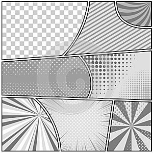 Comic book monochrome blank composition