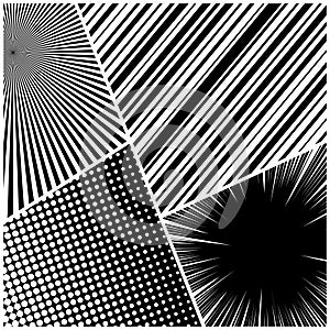 Comic book monochrome composition