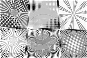 Comic book monochrome style composition