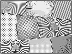 Comic book monochrome template