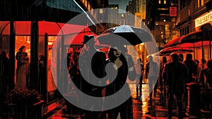 Comic Book Noir: Rainy Night In New York City Speakeasy