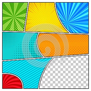 Comic book page blank background