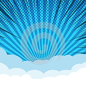 Comic book page blue concept