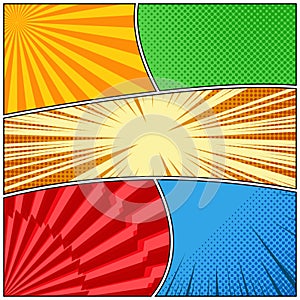 Comic book page bright composition