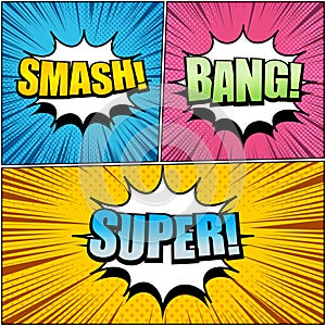 Comic book page bright composition