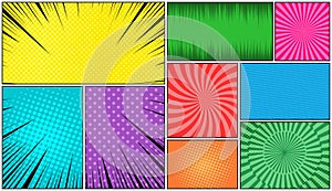 Comic book page bright composition