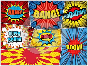 Comic book page burst background
