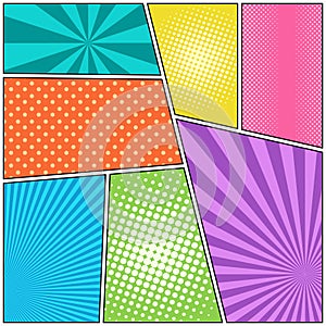 Comic book page colorful composition
