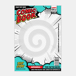Comic book page cover design concept