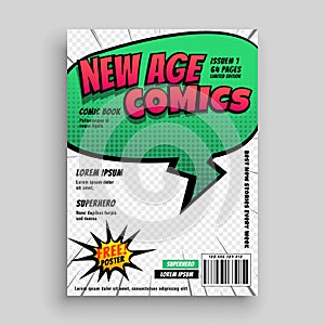 Comic book page cover template design