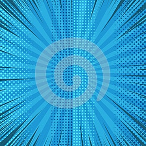 Comic book page explosive blue background