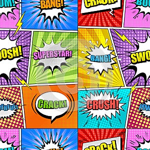 Comic book page seamless pattern