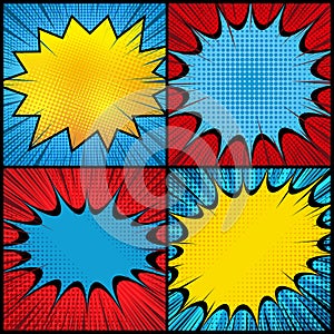 Comic book pages explosive set