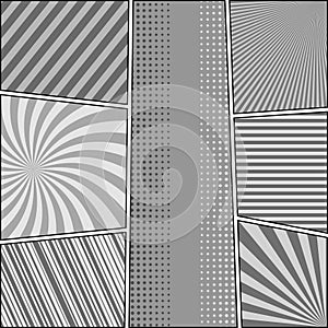 Comic book retro monochrome composition