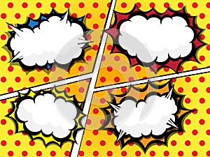 Comic book speech bubble set vector background