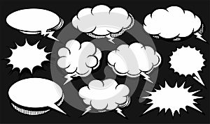Comic Book Speech Bubble Vector Illustration Set