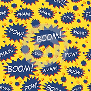 Comic Book Speech Bubbles Seamless Pattern.