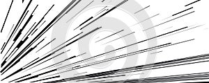 Comic book speed lines isolated on white background