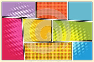 Comic book storyboard style pop art