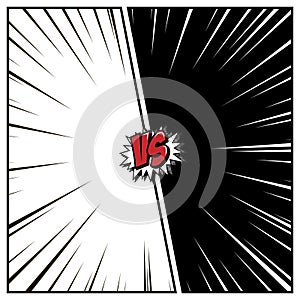 Comic styled background. Black-White versus, vector