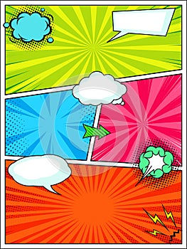 Comic book style background template, pop art poster