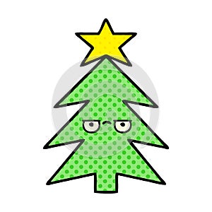 comic book style cartoon christmas tree